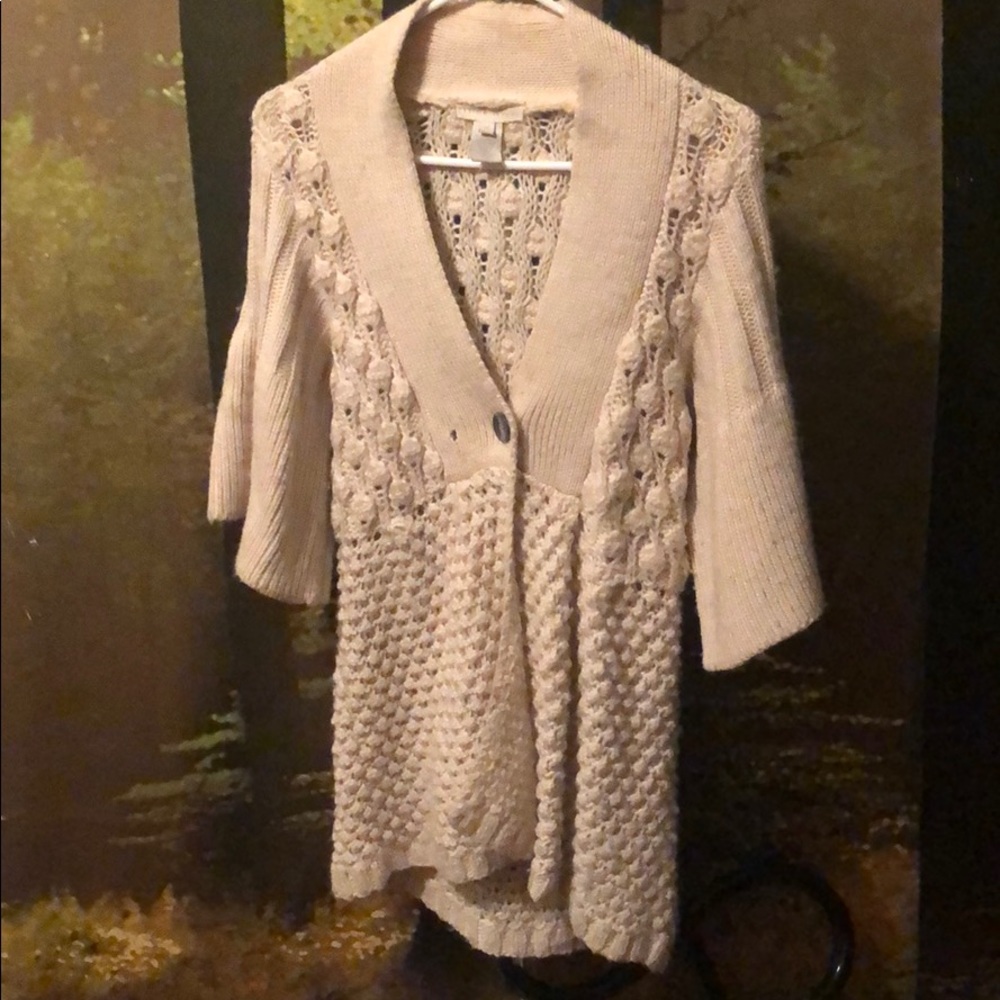 Design History cardigan with hole on right lapel